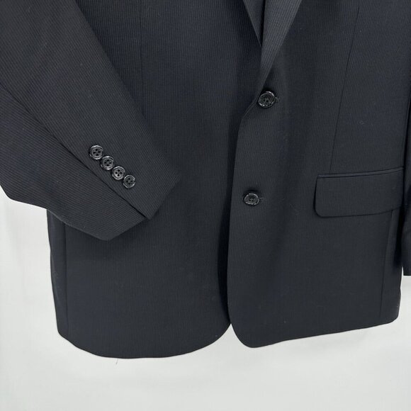 JOS A BANK SIGNATURE COLLECTION 2 piece suit stretch wool pinstripe blue 44R - Picture 5 of 12